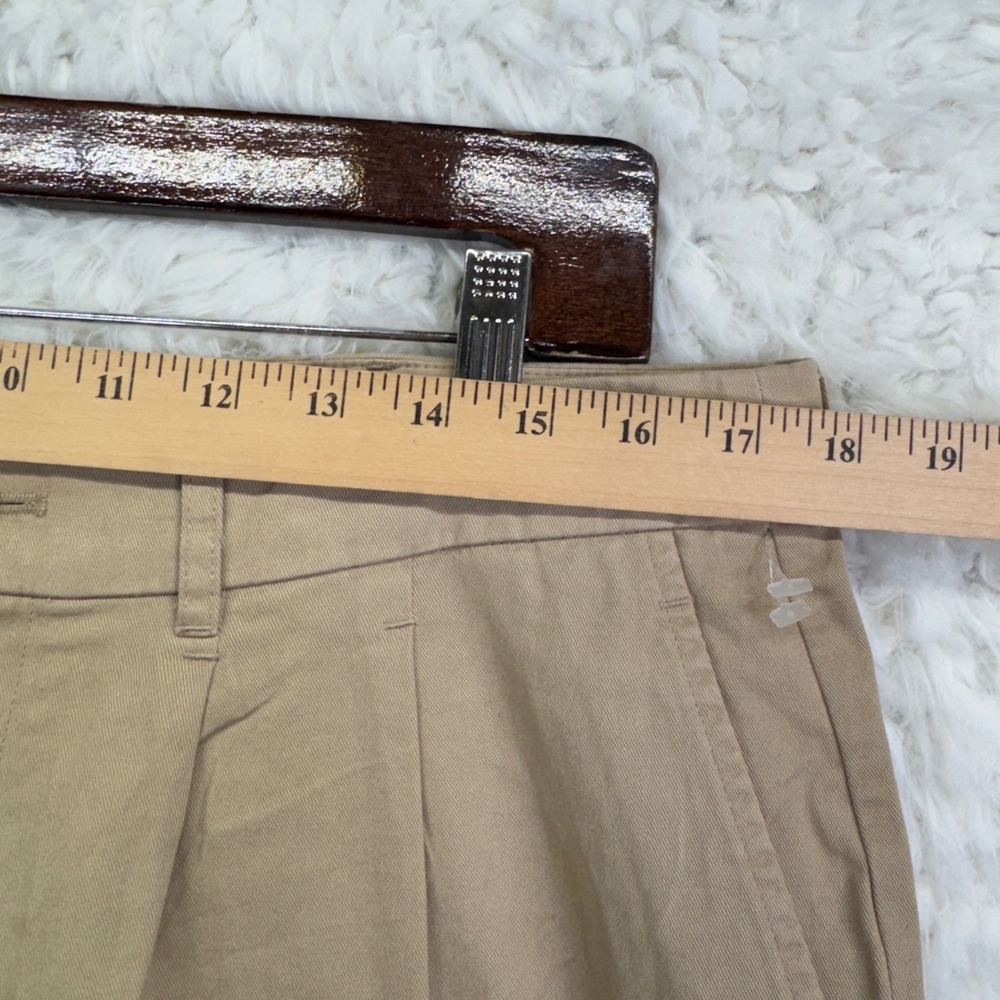 AYR Pleated Cotton Trousers size 14 Tan Khaki Minimalist Quiet Luxury Chinos - Picture 6 of 8